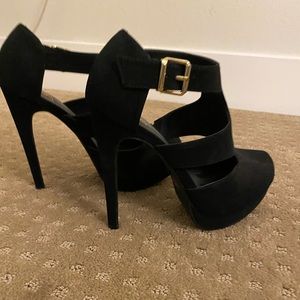 Black cut out heels